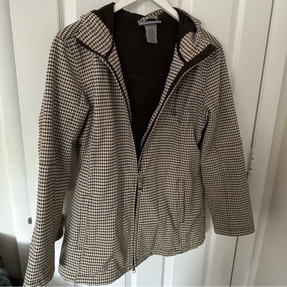 Brown and Tan Houndstooth Jacket